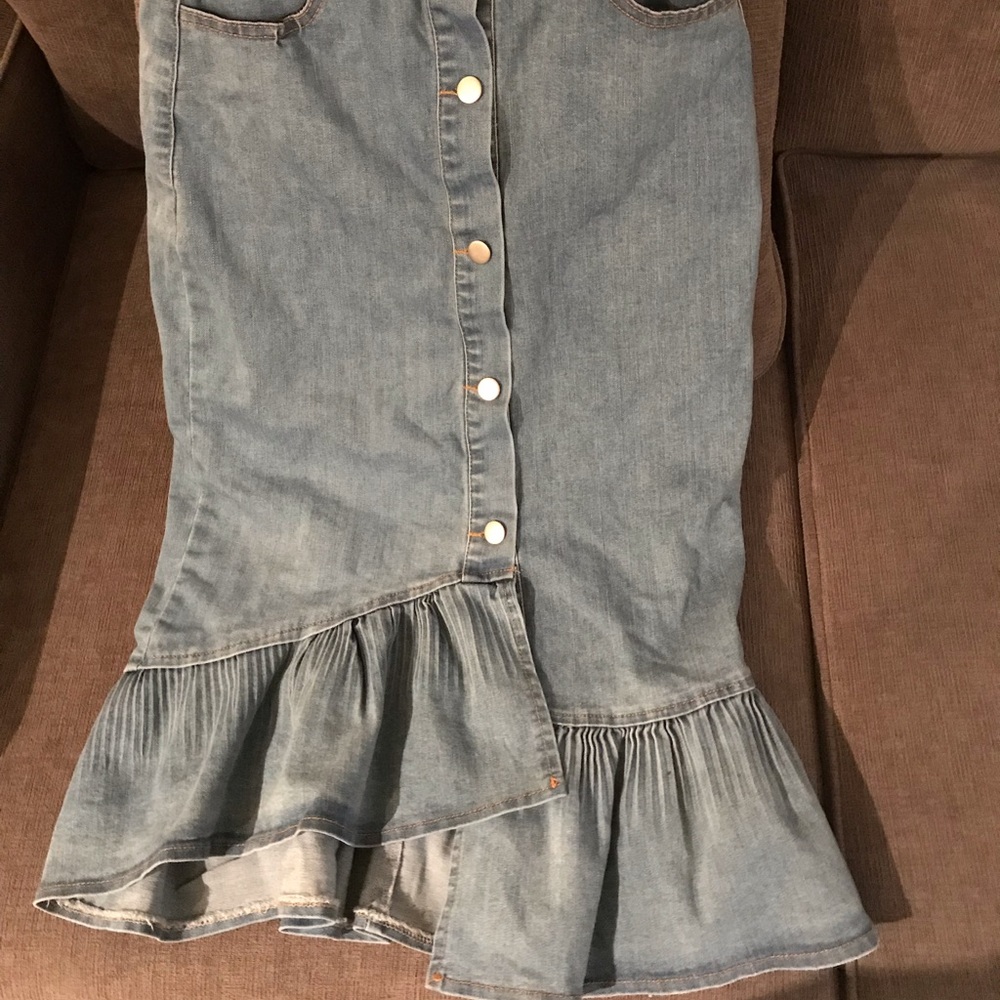 Asymmetrical Denim Skirt from Fashion Nova